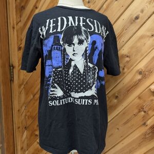 Wednesday Addams Black Graphic T-Shirt